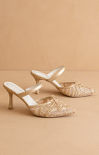 Load image into Gallery viewer, NEWEST ARRIVAL *PREORDER 3/25* Gold Lace Pointed Mule
