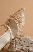 Load image into Gallery viewer, NEWEST ARRIVAL *PREORDER 3/25* Gold Lace Pointed Mule

