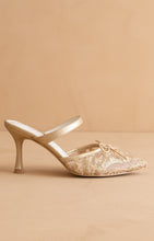 Load image into Gallery viewer, NEWEST ARRIVAL *PREORDER 3/25* Gold Lace Pointed Mule
