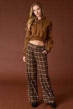 Load image into Gallery viewer, FINAL SALE Brown Crop Henley Pullover

