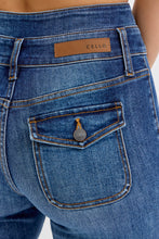 Load image into Gallery viewer, NEWEST ARRIVAL Dark Denim Double Waistband Flare Jeans

