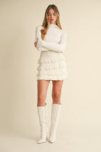Load image into Gallery viewer, Cream Ruffle Knit Tiered Mini Skirt
