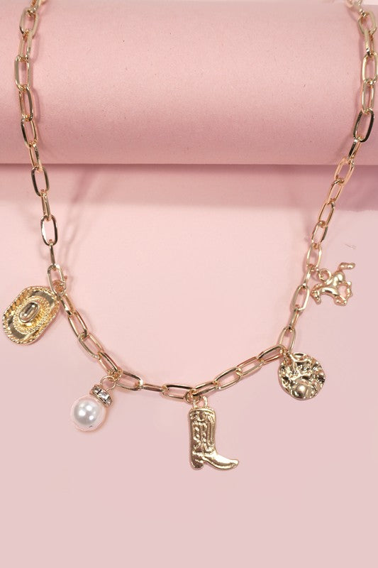 NEWEST ARRIVAL Gold Western Charm Necklace