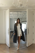 Load image into Gallery viewer, FINAL SALE Black Tweed Trim Trench Coat
