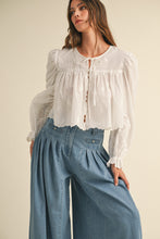 Load image into Gallery viewer, LAST ONE White Lace Open Front Blouse
