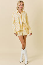 Load image into Gallery viewer, NEWEST ARRIVAL Yellow Striped Button Down Shorts Set

