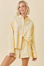 Load image into Gallery viewer, NEWEST ARRIVAL Yellow Striped Button Down Shorts Set
