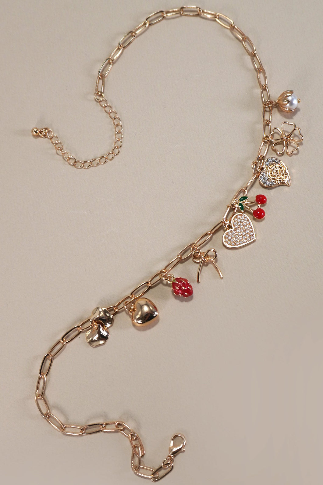 NEWEST ARRIVAL Gold Cherry Charm Necklace