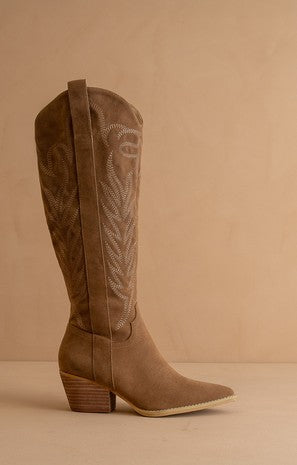 NEWEST ARRIVAL Dark Brown Embroidered Western Boots