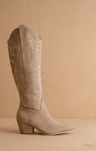 Load image into Gallery viewer, NEWEST ARRIVAL Light Taupe Embroidered Tall Western Boots
