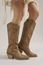 Load image into Gallery viewer, NEWEST ARRIVAL Dark Taupe Embossed Floral Western Boots
