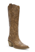 Load image into Gallery viewer, NEWEST ARRIVAL Dark Taupe Embossed Floral Western Boots

