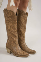 Load image into Gallery viewer, NEWEST ARRIVAL Dark Taupe Embossed Floral Western Boots
