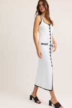 Load image into Gallery viewer, FINAL SALE White/Black Knit Sleeveless Dress
