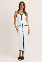 Load image into Gallery viewer, FINAL SALE White/Black Knit Sleeveless Dress
