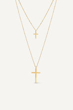 Load image into Gallery viewer, NEWEST ARRIVAL Gold Double Layered Cross Necklace

