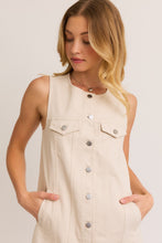 Load image into Gallery viewer, NEWEST ARRIVAL Tan Denim Button Down Mini Dress

