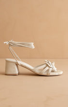 Load image into Gallery viewer, NEWEST ARRIVAL Off White 3D Flower Lace Up Heels

