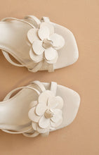 Load image into Gallery viewer, NEWEST ARRIVAL Off White 3D Flower Lace Up Heels
