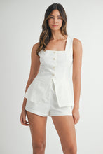 Load image into Gallery viewer, LAST ONE White or Navy Vest Shorts Set
