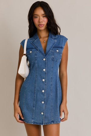 NEWEST ARRIVAL Denim Front Button Dress