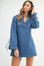 Load image into Gallery viewer, NEWEST ARRIVAL Denim Tie Back Dress
