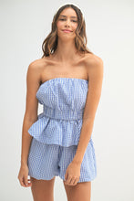 Load image into Gallery viewer, NEWEST ARRIVAL Blue Gingham Print Shorts Set
