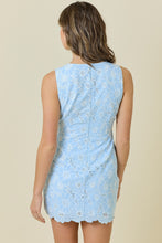 Load image into Gallery viewer, Light Blue Eyelet Sleeveless Mini Dress
