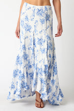 Load image into Gallery viewer, Blue Floral Front Tie Maxi Skirt Set
