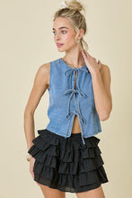 Load image into Gallery viewer, NEWEST ARRIVAL Denim Front Tie Vest
