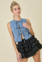Load image into Gallery viewer, NEWEST ARRIVAL Denim Front Tie Vest
