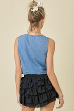 Load image into Gallery viewer, NEWEST ARRIVAL Denim Front Tie Vest
