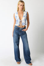 Load image into Gallery viewer, Blue Floral Front Tie Maxi Skirt Set
