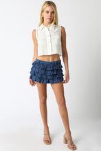 Load image into Gallery viewer, LAST ONE FINAL SALE Denim Ruffle Super Mini Skirt
