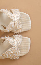 Load image into Gallery viewer, NEWEST ARRIVAL *PREORDER 3/25* White Pearl Raffia Heels

