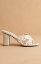 Load image into Gallery viewer, NEWEST ARRIVAL *PREORDER 3/25* White Pearl Raffia Heels
