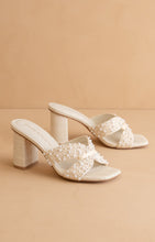 Load image into Gallery viewer, NEWEST ARRIVAL *PREORDER 3/25* White Pearl Raffia Heels
