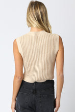Load image into Gallery viewer, NEWEST ARRIVAL Natural Tan Button Down Knit Sweater Vest
