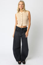 Load image into Gallery viewer, NEWEST ARRIVAL Natural Tan Button Down Knit Sweater Vest
