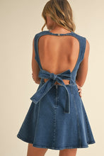 Load image into Gallery viewer, LAST ONE Dark Denim Back Out Bow Dress
