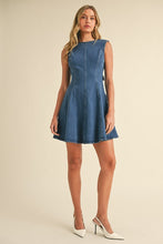 Load image into Gallery viewer, LAST ONE Dark Denim Back Out Bow Dress
