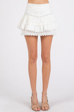 Load image into Gallery viewer, NEWEST ARRIVAL White Ruffle and Lace Mini Skirt Set
