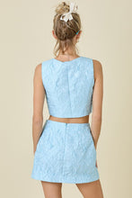 Load image into Gallery viewer, LAST ONE Blue Jacquard Skirt Set
