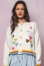 Load image into Gallery viewer, Colorful Heart Knit Cardigan
