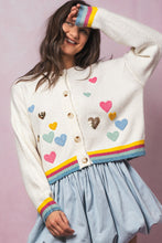 Load image into Gallery viewer, Colorful Heart Knit Cardigan
