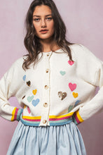 Load image into Gallery viewer, Colorful Heart Knit Cardigan
