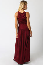 Load image into Gallery viewer, NEWEST ARRIVAL Burgundy Ruched Maxi Dress
