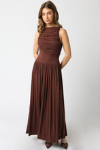 Load image into Gallery viewer, NEWEST ARRIVAL Brown Ruched Maxi Dress
