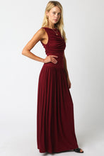 Load image into Gallery viewer, NEWEST ARRIVAL Burgundy Ruched Maxi Dress
