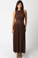 Load image into Gallery viewer, NEWEST ARRIVAL Brown Ruched Maxi Dress
